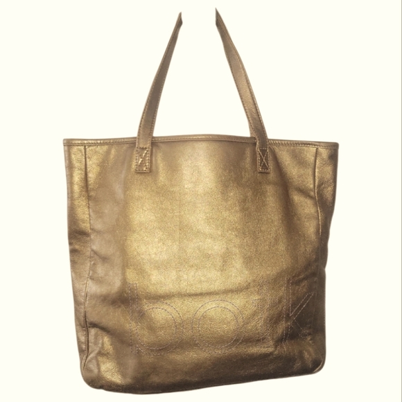Botkier Metallic Gold Stylish Soho Stitched Tote Bag - Picture 1 of 12